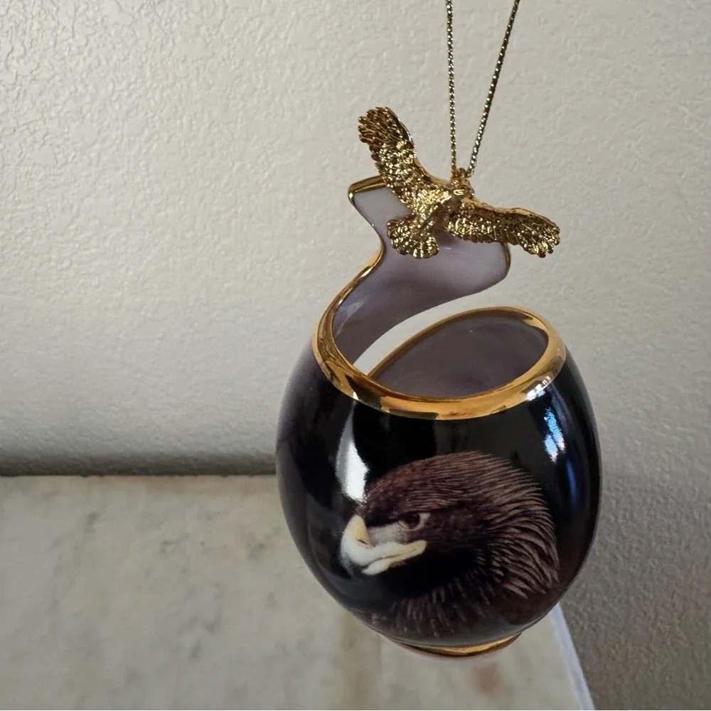 The Bradford Editions 2001 Set Of 6 Eagle‎ Porcelain Ornaments 